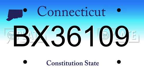 BX36109 Connecticut License Plate