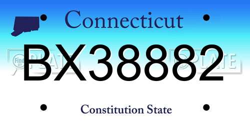 BX38882 Connecticut License Plate