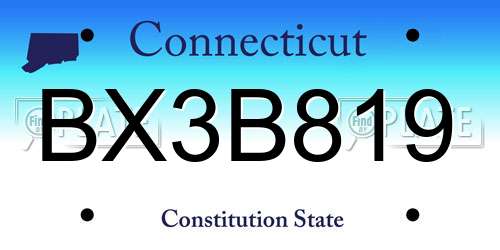 BX3B819 Connecticut License Plate