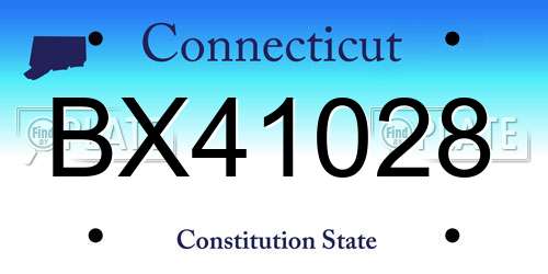 BX41028 Connecticut License Plate