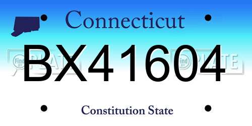 BX41604 Connecticut License Plate