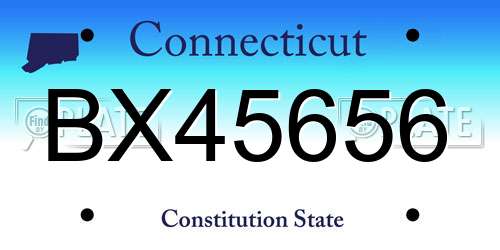BX45656 Connecticut License Plate