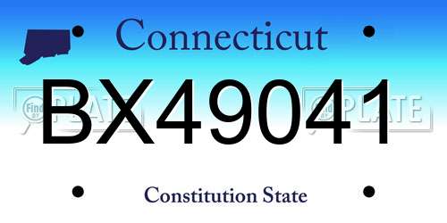 BX49041 Connecticut License Plate