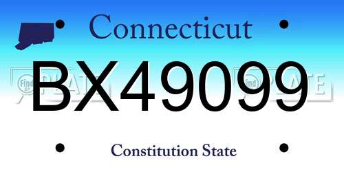 BX49099 license plate in CT state