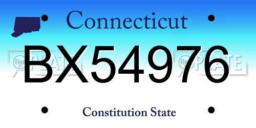 BX54976 Connecticut License Plate