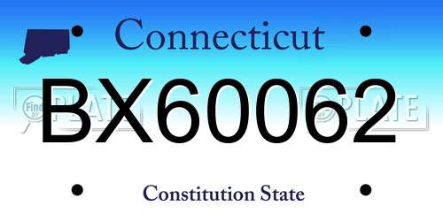 BX60062 Connecticut License Plate