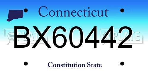 BX60442 Connecticut License Plate