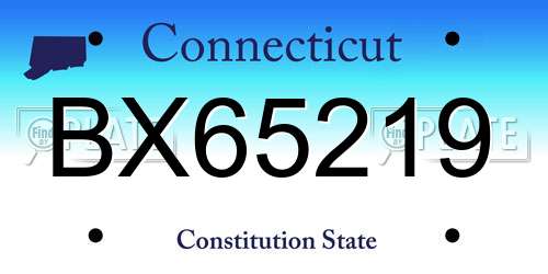 BX65219 Connecticut License Plate
