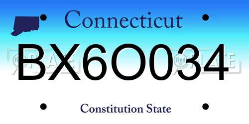BX6O034 Connecticut License Plate