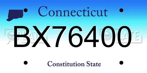 BX76400 Connecticut License Plate
