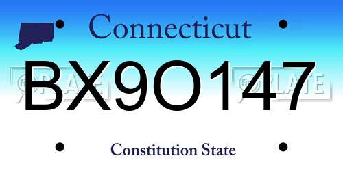 BX9O147 Connecticut License Plate