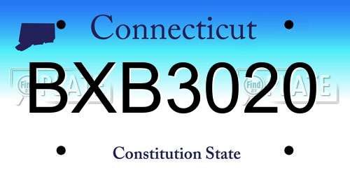 BXB3020 Connecticut License Plate