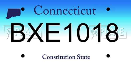 BXE1018 Connecticut License Plate