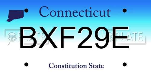 BXF29E Connecticut License Plate