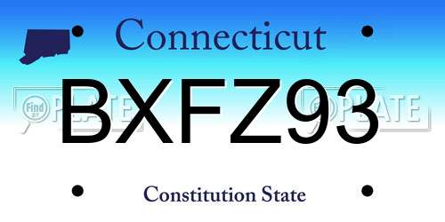 BXFZ93 Connecticut License Plate