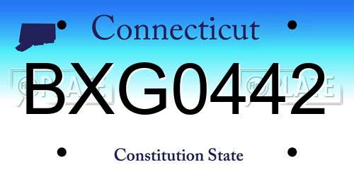 BXG0442 Connecticut License Plate
