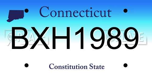 BXH1989 Connecticut License Plate
