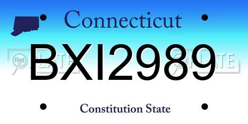 BXI2989 Connecticut License Plate