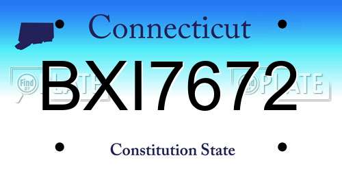 BXI7672 Connecticut License Plate