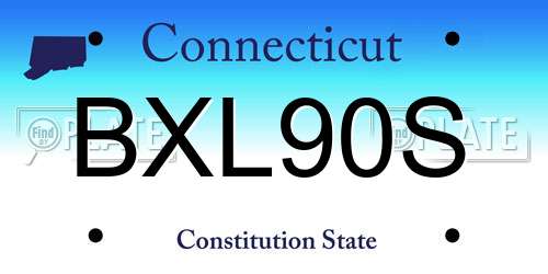 BXL90S Connecticut License Plate