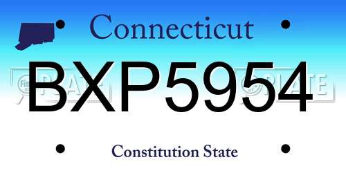 BXP5954 Connecticut License Plate