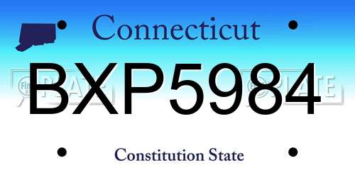 BXP5984 Connecticut License Plate