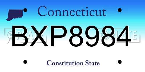 BXP8984 Connecticut License Plate