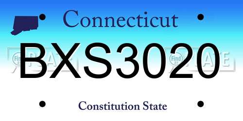 BXS3020 Connecticut License Plate