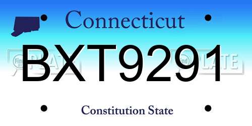 BXT9291 Connecticut License Plate
