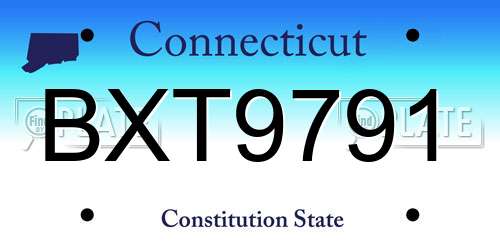 BXT9791 Connecticut License Plate
