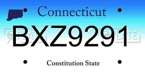 BXZ9291 Connecticut License Plate