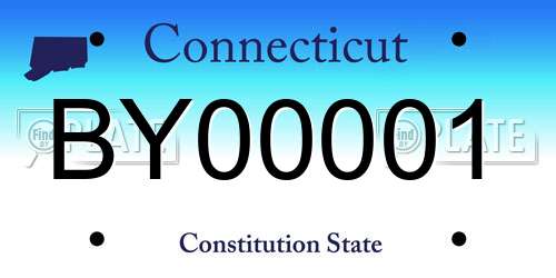 BY00001 Connecticut License Plate
