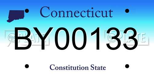 BY00133 Connecticut License Plate