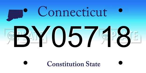 BY05718 Connecticut License Plate