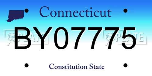 BY07775 Connecticut License Plate