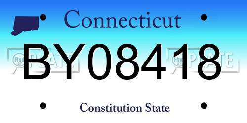BY08418 Connecticut License Plate