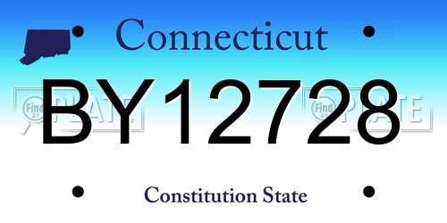 BY12728 Connecticut License Plate