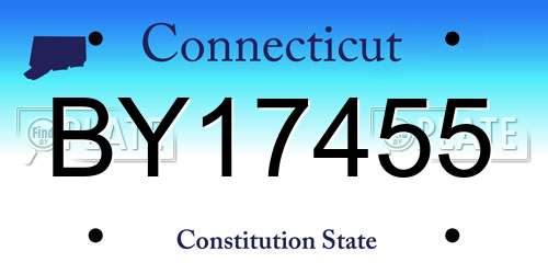 BY17455 Connecticut License Plate