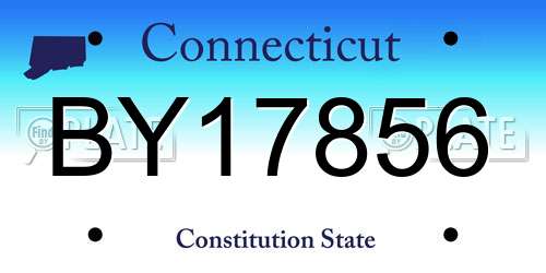 BY17856 Connecticut License Plate
