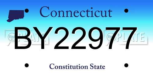 BY22977 Connecticut License Plate