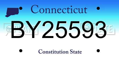 BY25593 Connecticut License Plate