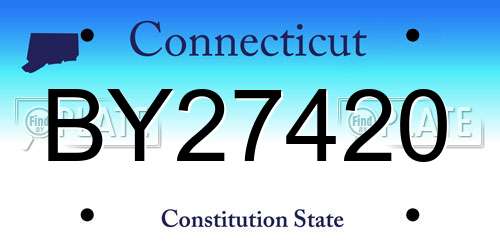 BY27420 Connecticut License Plate