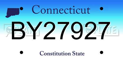 BY27927 Connecticut License Plate