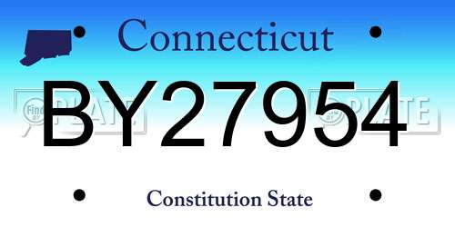 BY27954 Connecticut License Plate