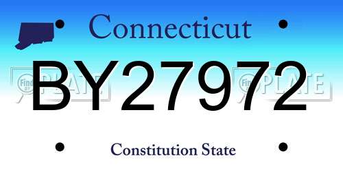 BY27972 Connecticut License Plate