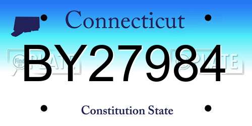 BY27984 Connecticut License Plate