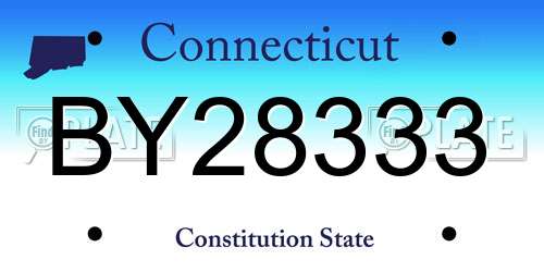 BY28333 Connecticut License Plate