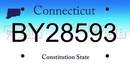 BY28593 Connecticut License Plate