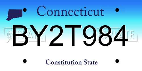 BY2T984 Connecticut License Plate