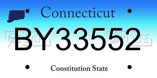 BY33552 Connecticut License Plate